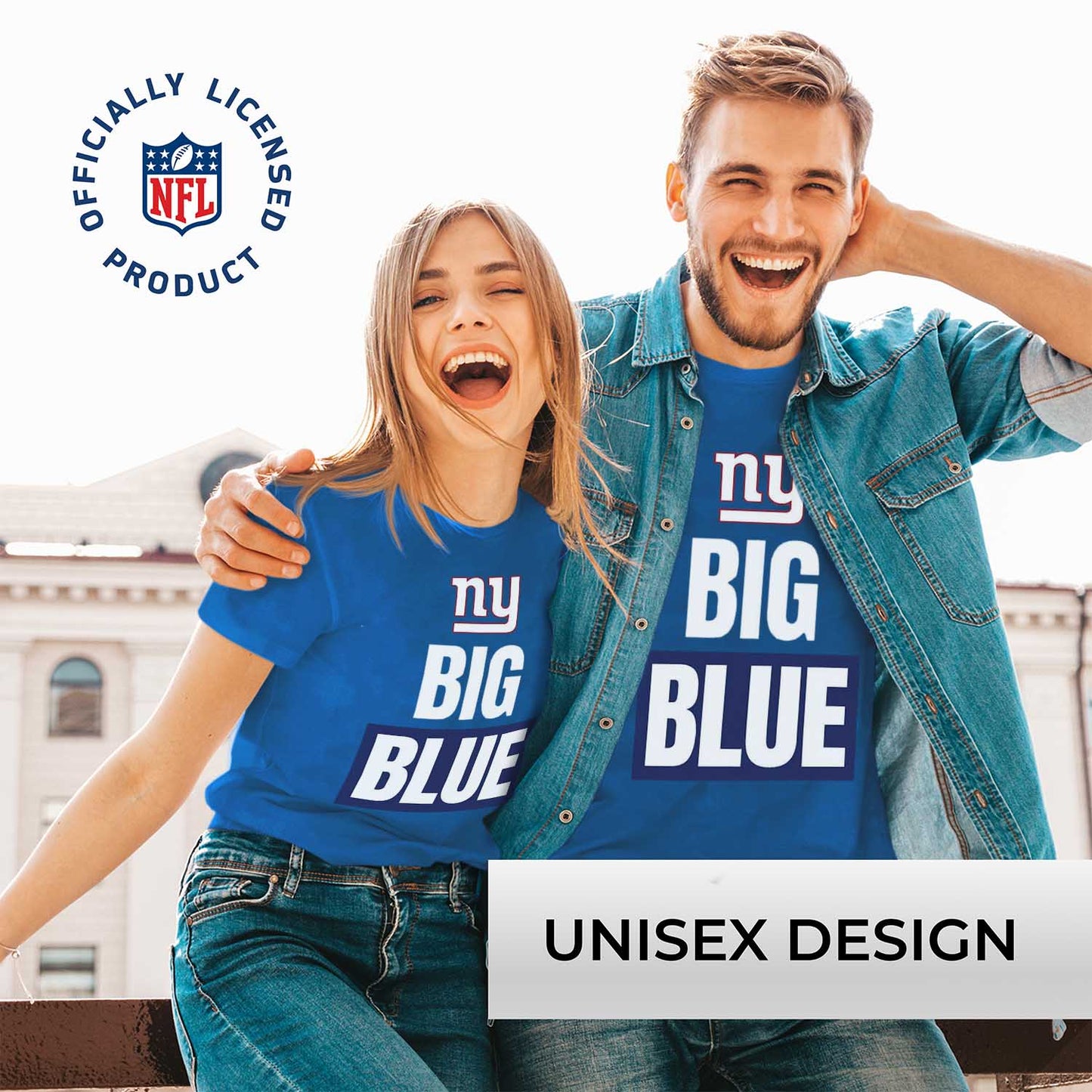 New York Giants NFL Adult Team Slogan Unisex T-Shirt - Royal