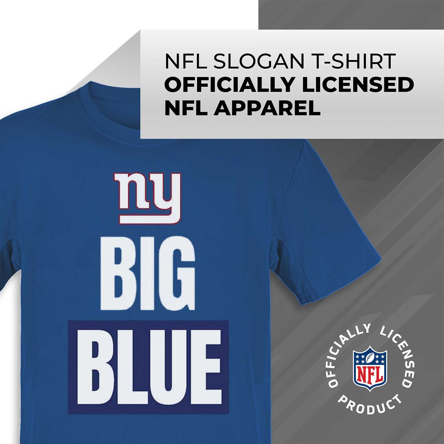 New York Giants NFL Adult Team Slogan Unisex T-Shirt - Royal