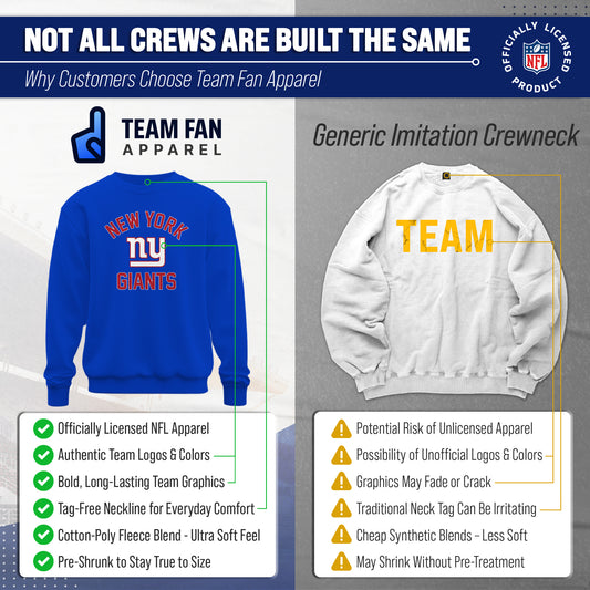 New York Giants NFL Gameday Adult Crewneck Sweatshirt - Royal