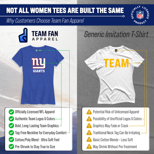 New York Giants Women's NFL Ultimate Fan Logo Short Sleeve T-Shirt - Royal