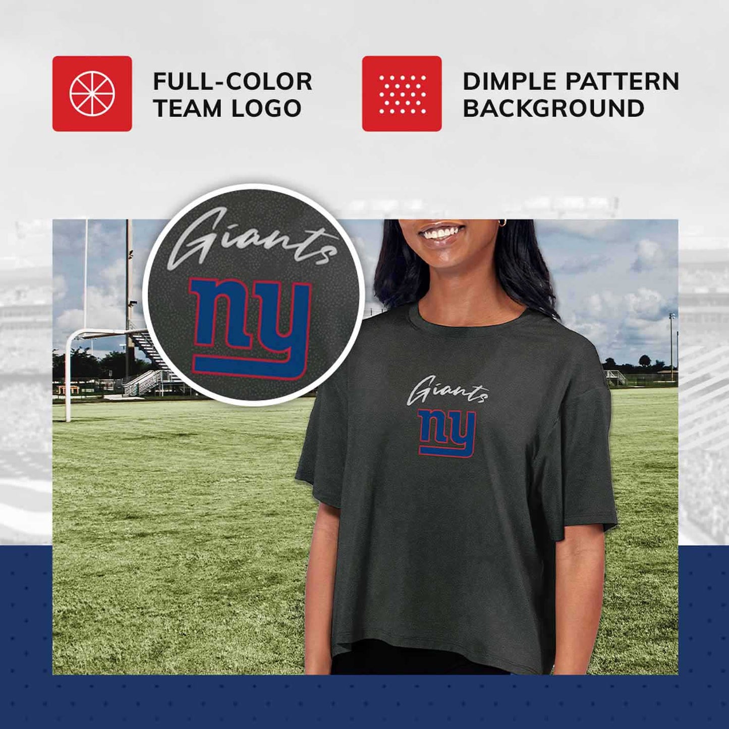 New York Giants NFL Women's Crop Top - Black