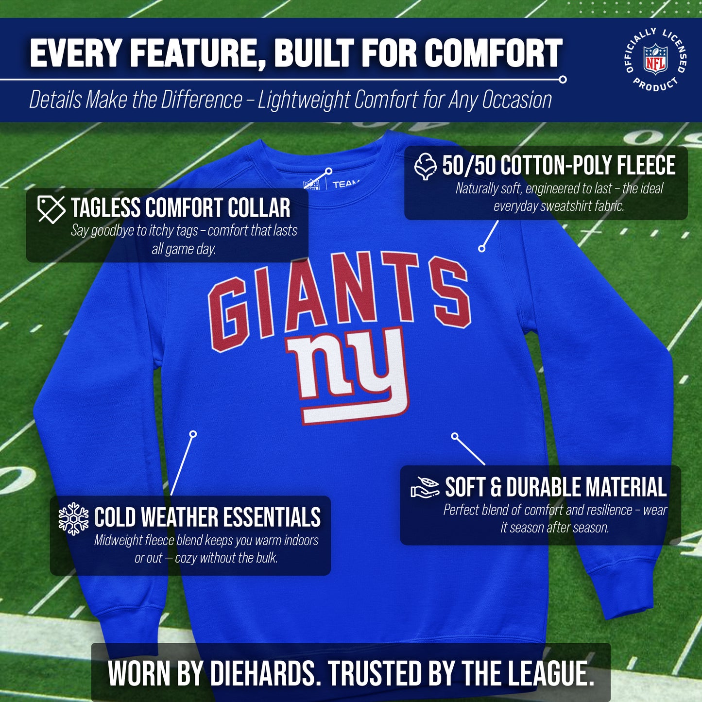 New York Giants NFL Home Team Crew - Royal