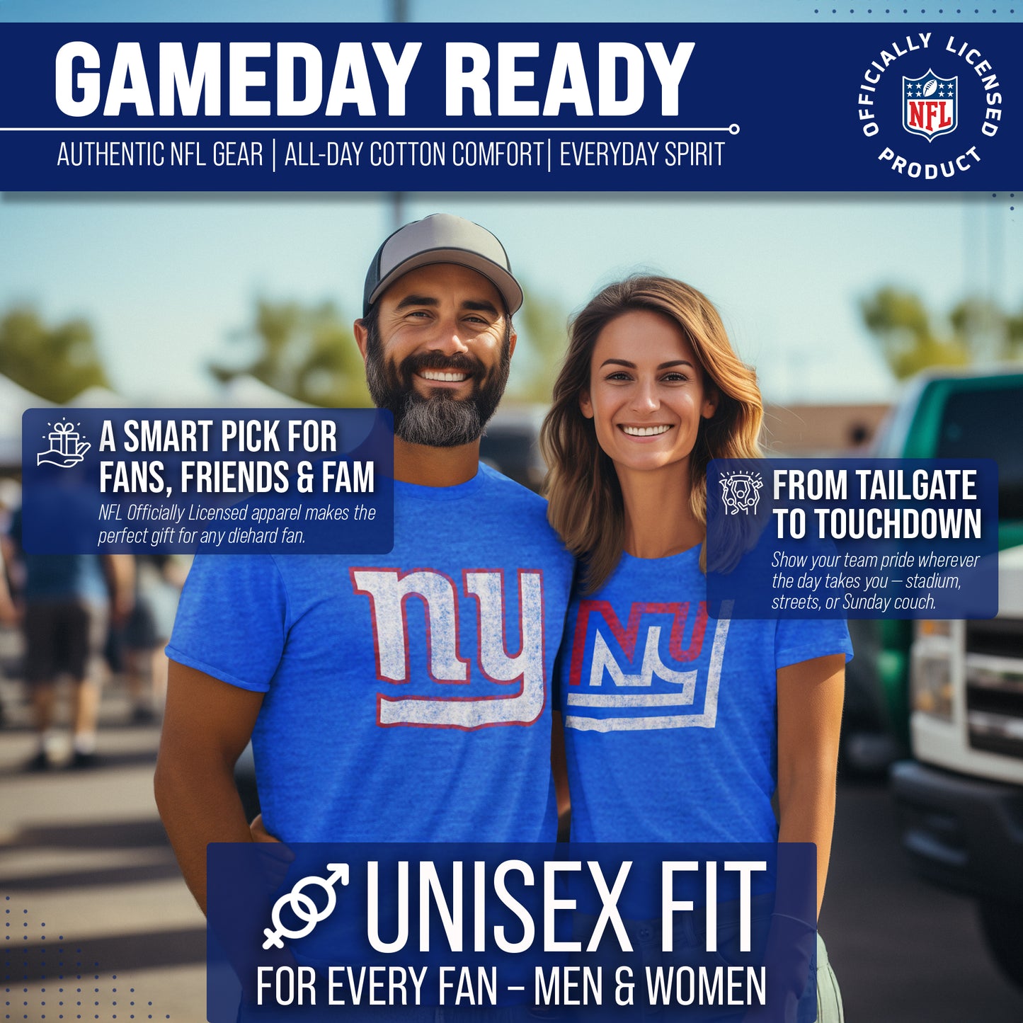 New York Giants NFL Modern Throwback T-shirt - Royal