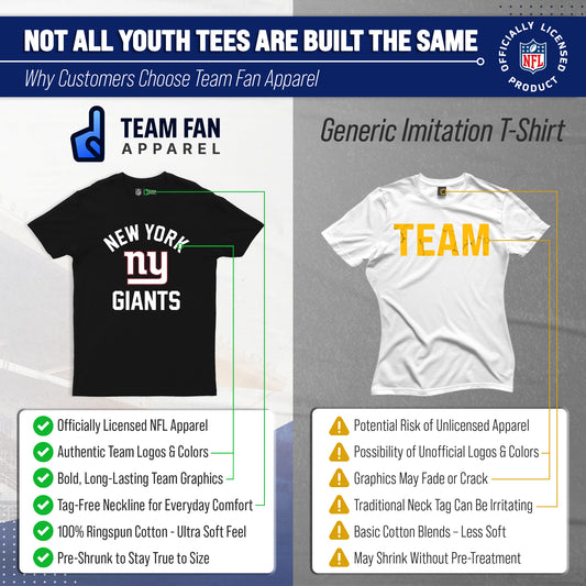 New York Giants NFL Youth Gameday Football T-Shirt - Black