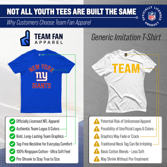 New York Giants NFL Youth Gameday Football T-Shirt - Royal