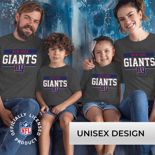 New York Giants NFL Youth Short Sleeve Charcoal T Shirt - Charcoal