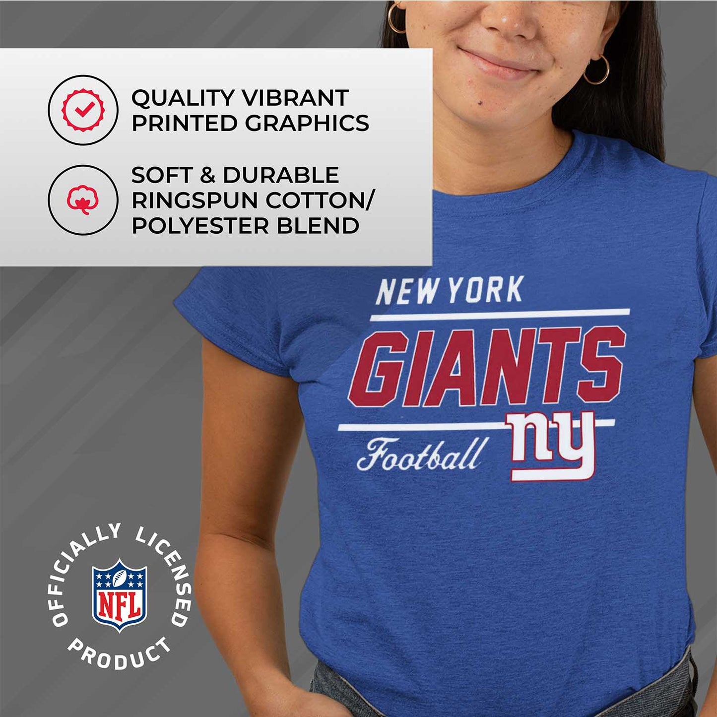 New York Giants NFL Gameday Women's Relaxed Fit T-shirt - Royal