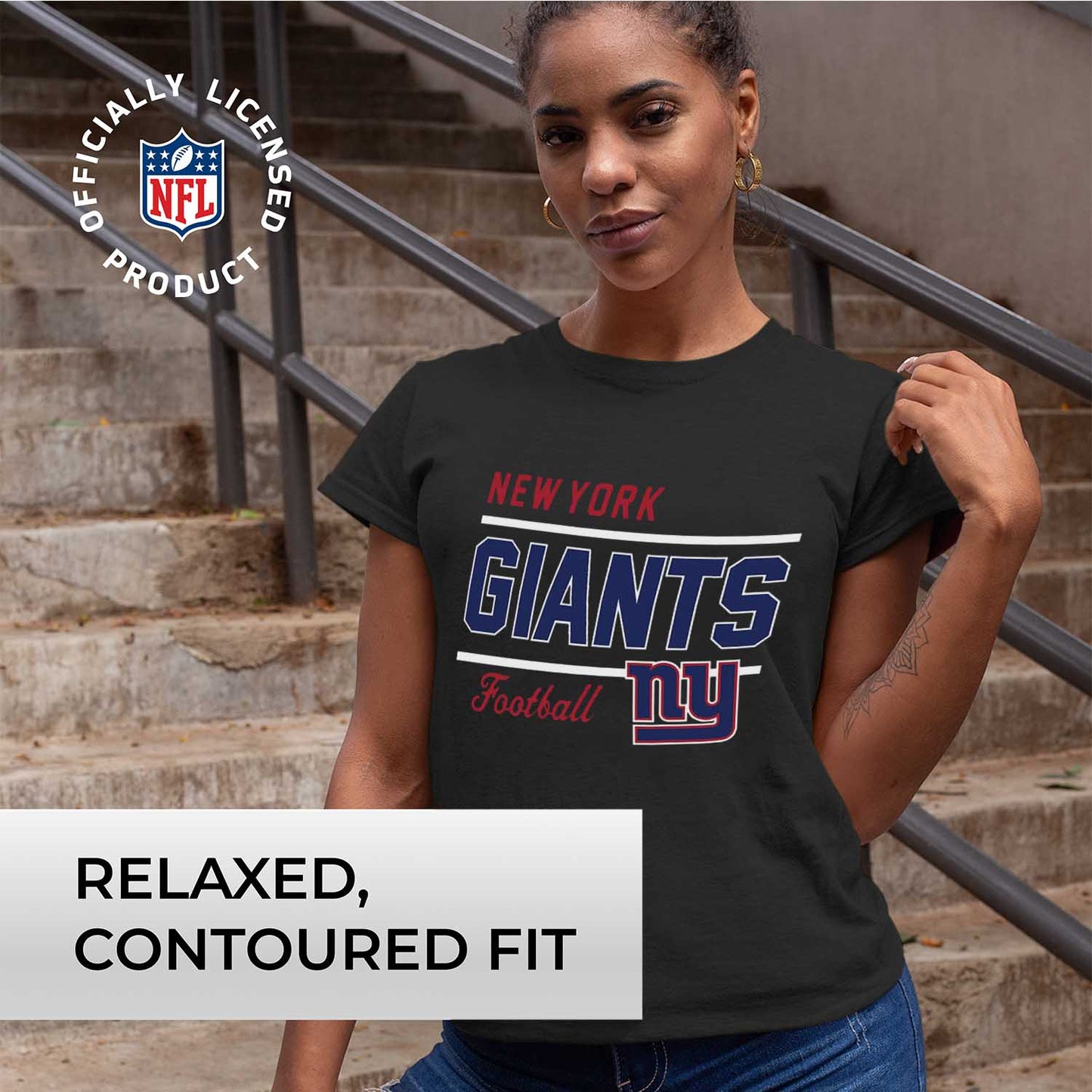 New York Giants NFL Gameday Women's Relaxed Fit T-shirt - Black