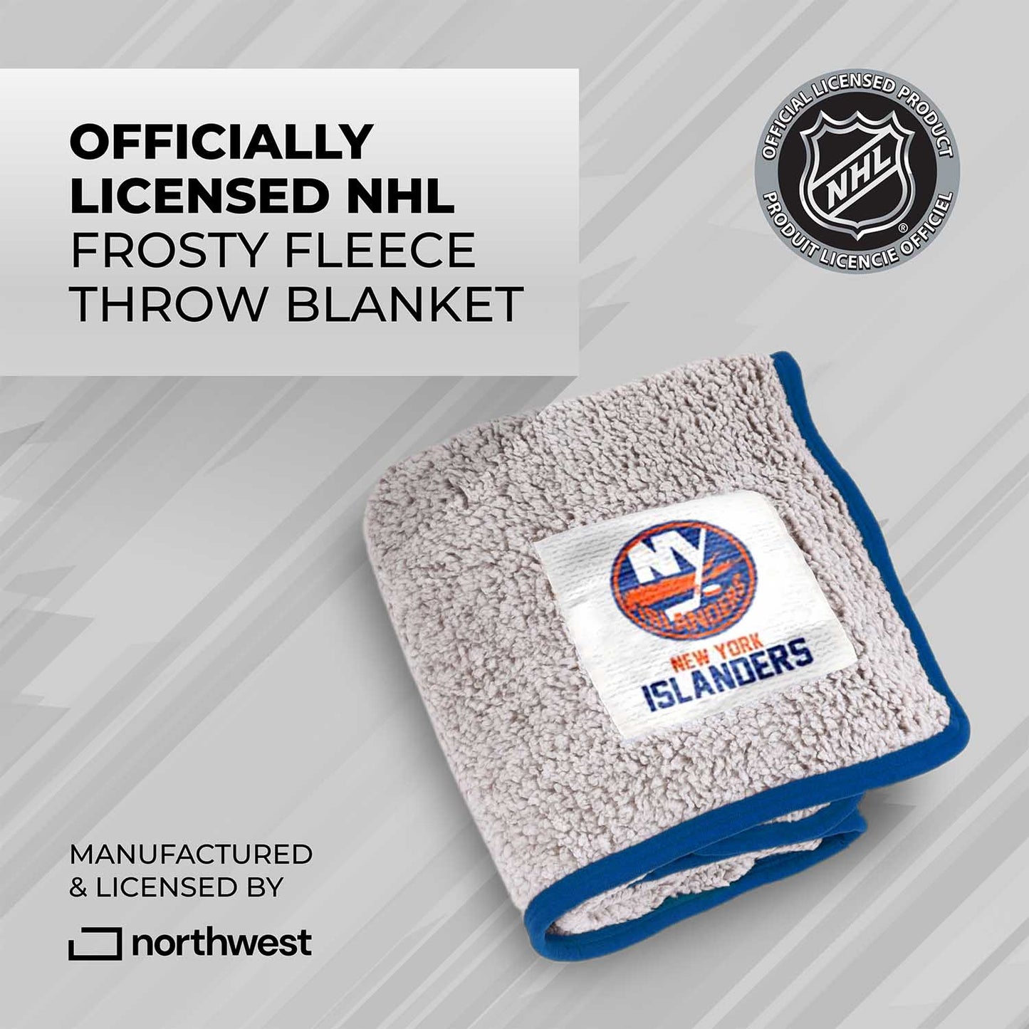 New York Islanders NHL Silk Touch Sherpa Throw Blanket - Royal