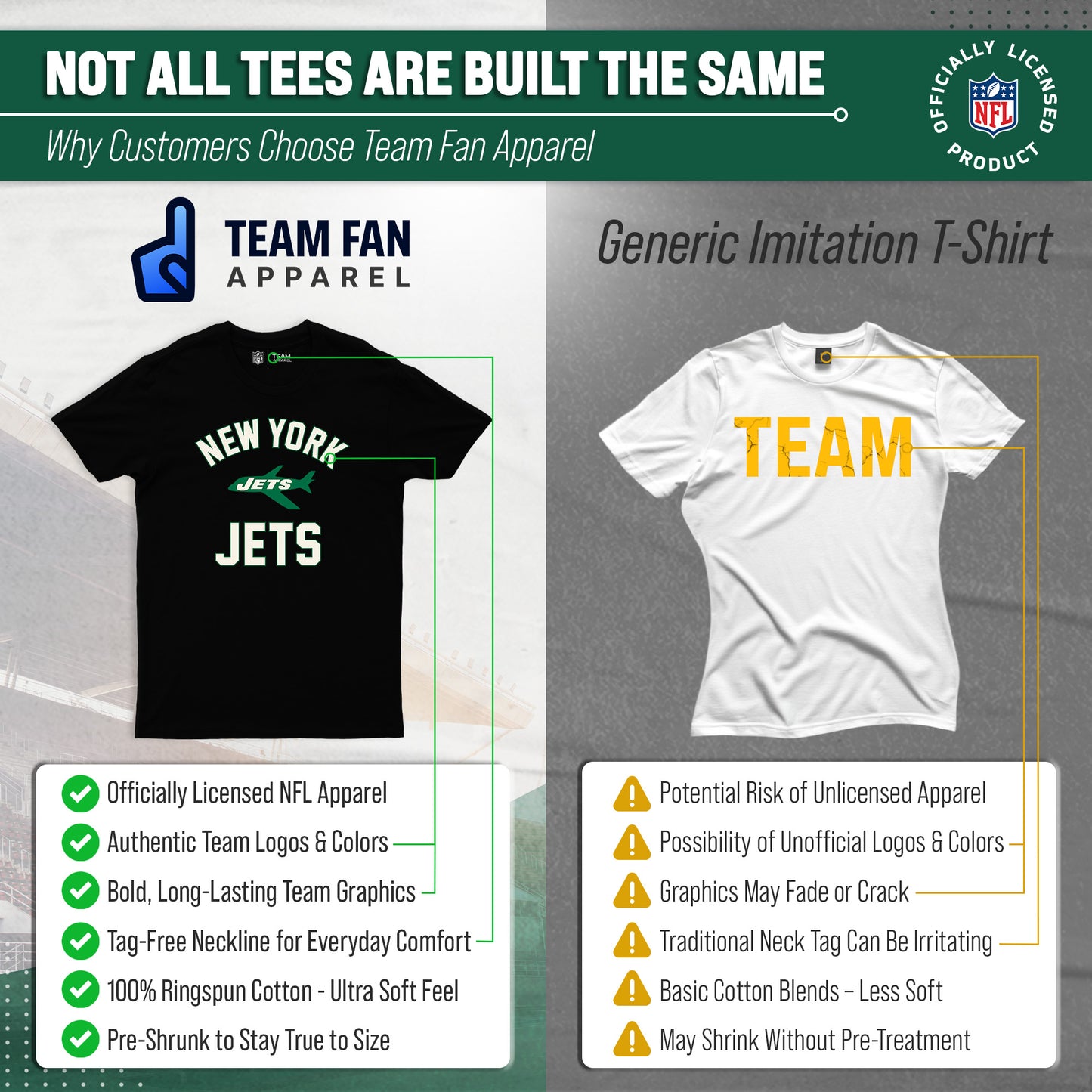 New York Jets NFL Adult Retro Gameday Unisex T-Shirt - Black