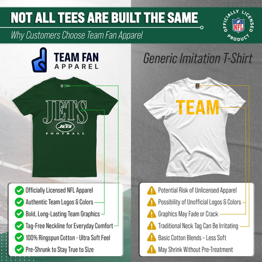 New York Jets NFL Adult Overtime Blueprint Tag-Less T-Shirt - Forest Green