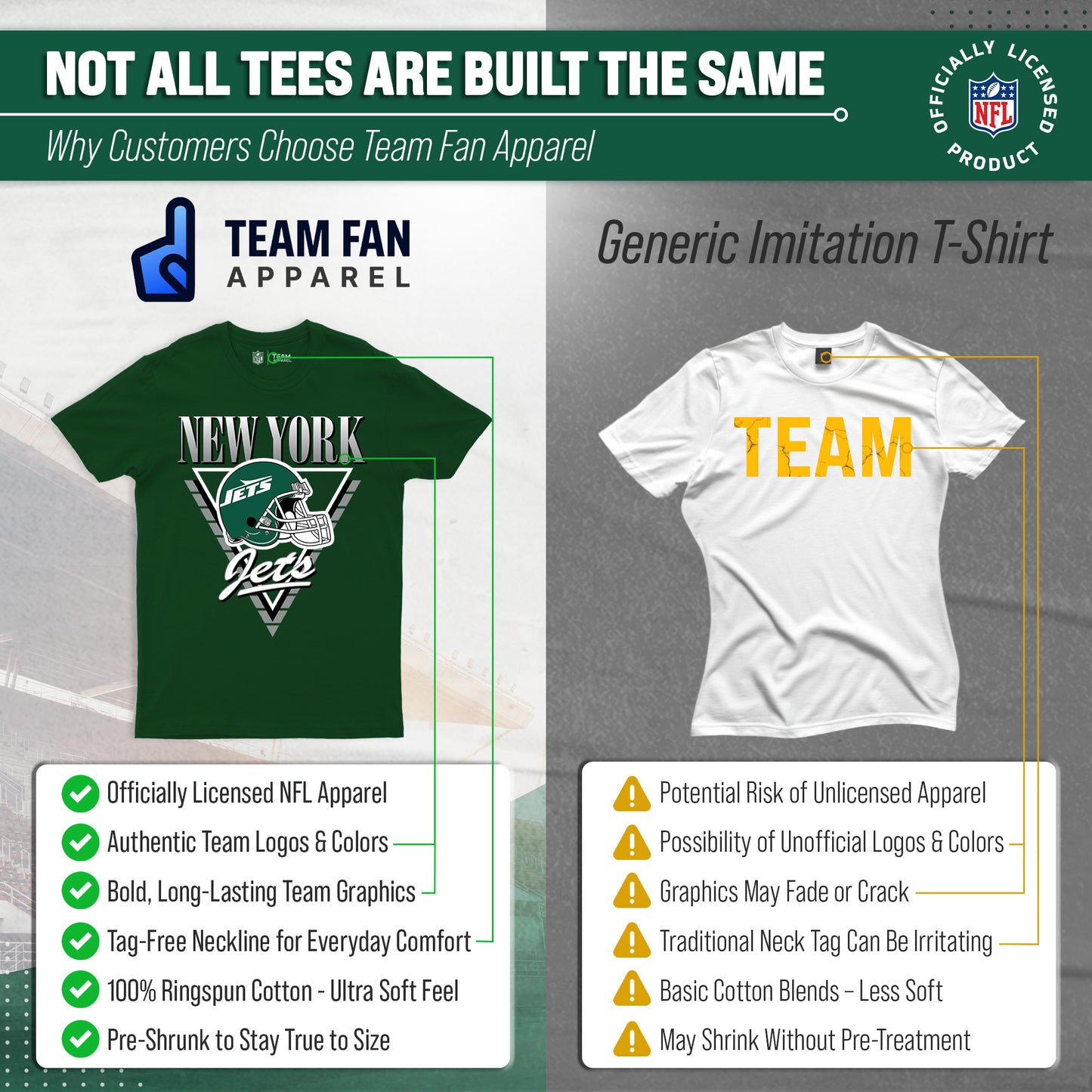 New York Jets NFL Adult Retro Triangle Unisex T-Shirt - Forest Green