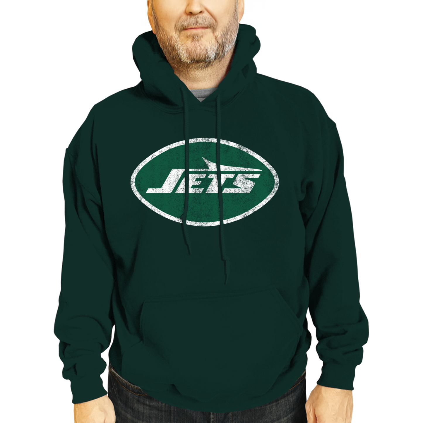 New York Jets NFL Adult Unisex Modern Throwback Ultra Soft Fleece Hooded Sweatshirt - Green