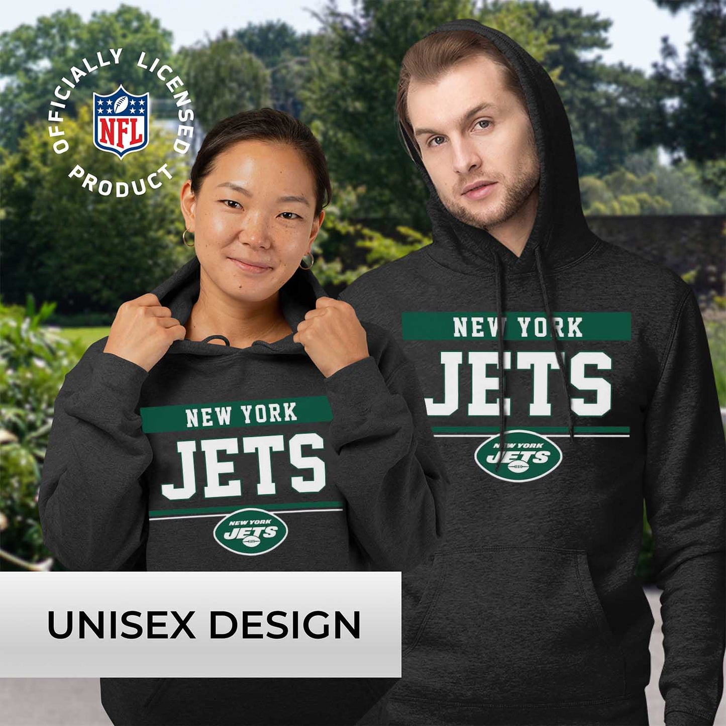 New York Jets NFL Adult Gameday Charcoal Hooded Sweatshirt - Charcoal