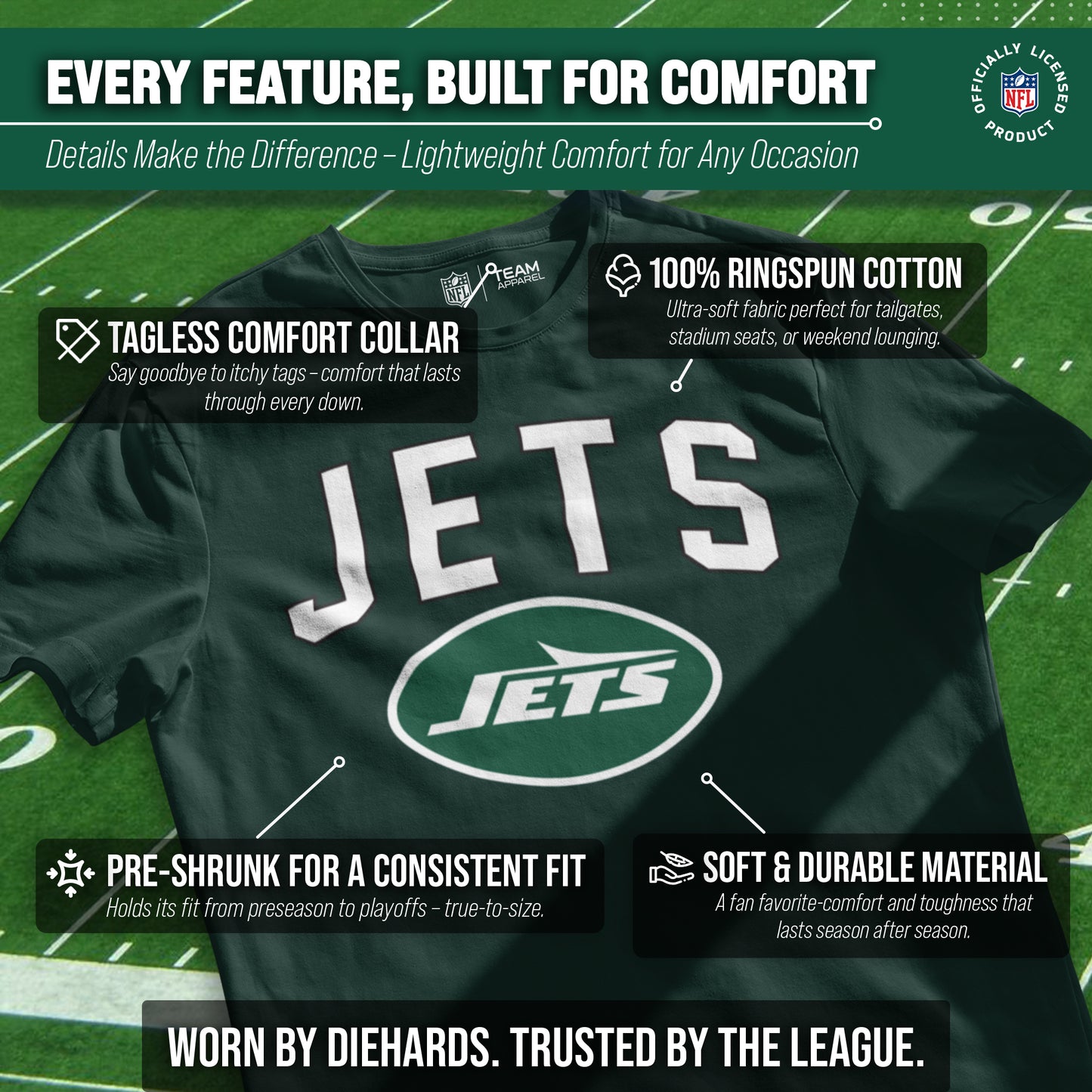New York Jets NFL Home Team Tee - Forest Green