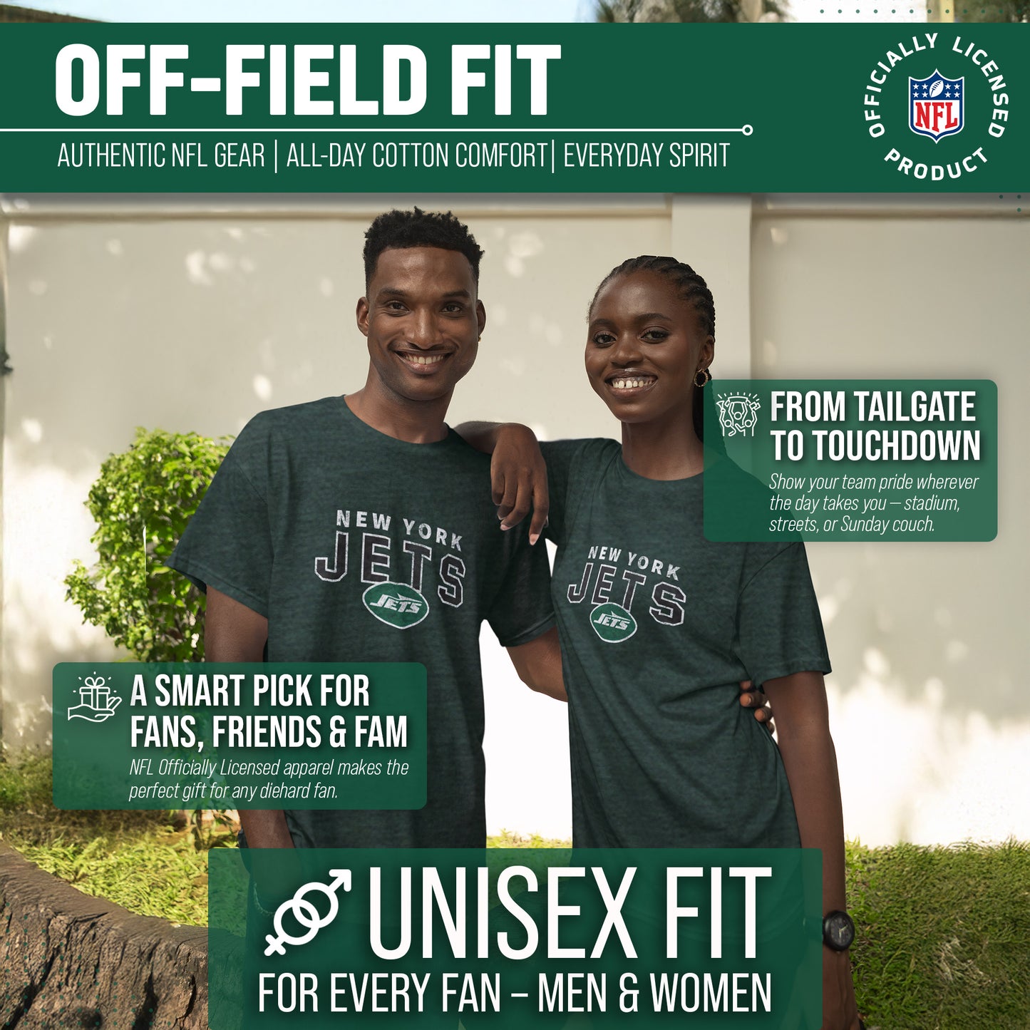 New York Jets NFL Starting Fresh Short Sleeve Heather T-Shirt - Green