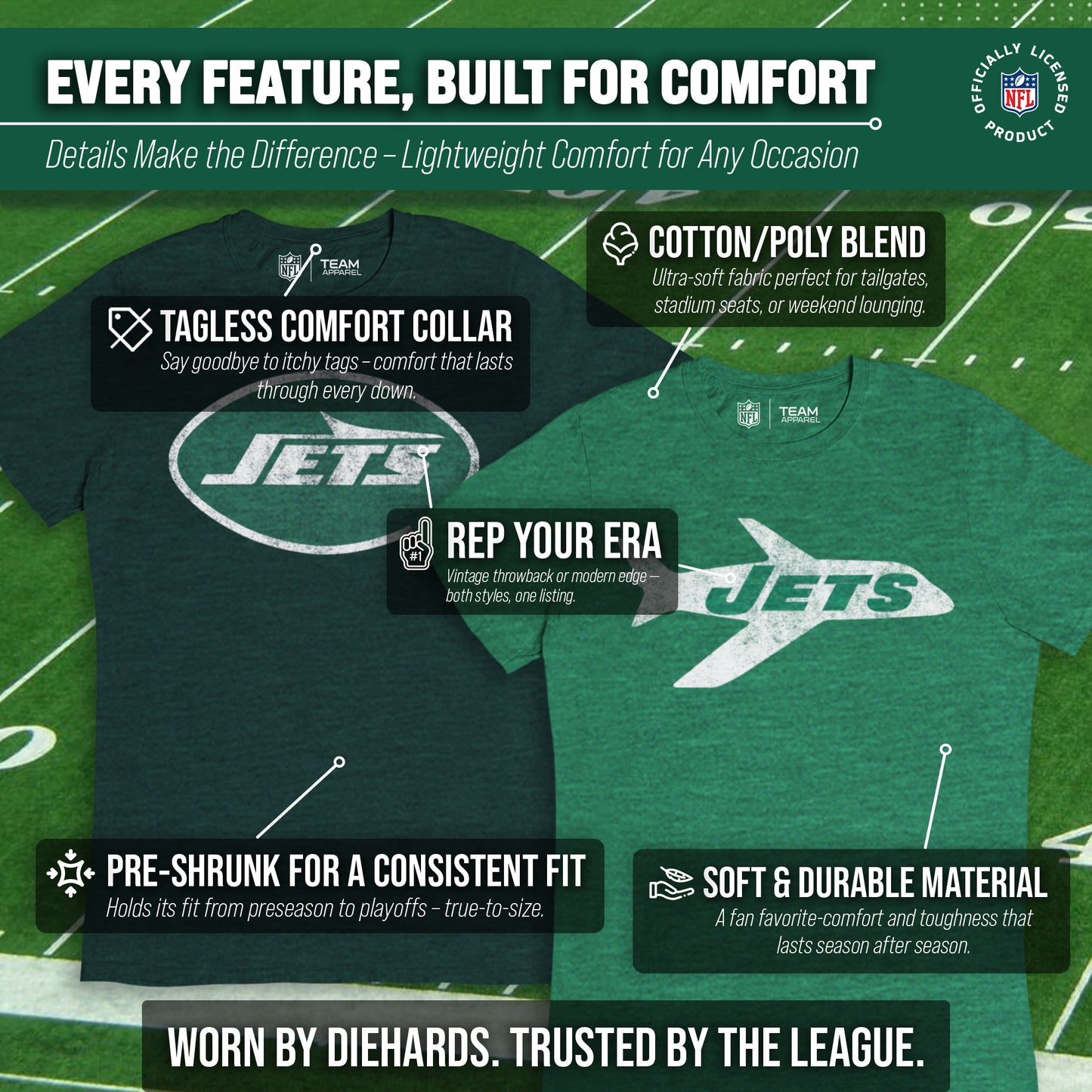 New York Jets NFL Modern Throwback T-shirt - Green