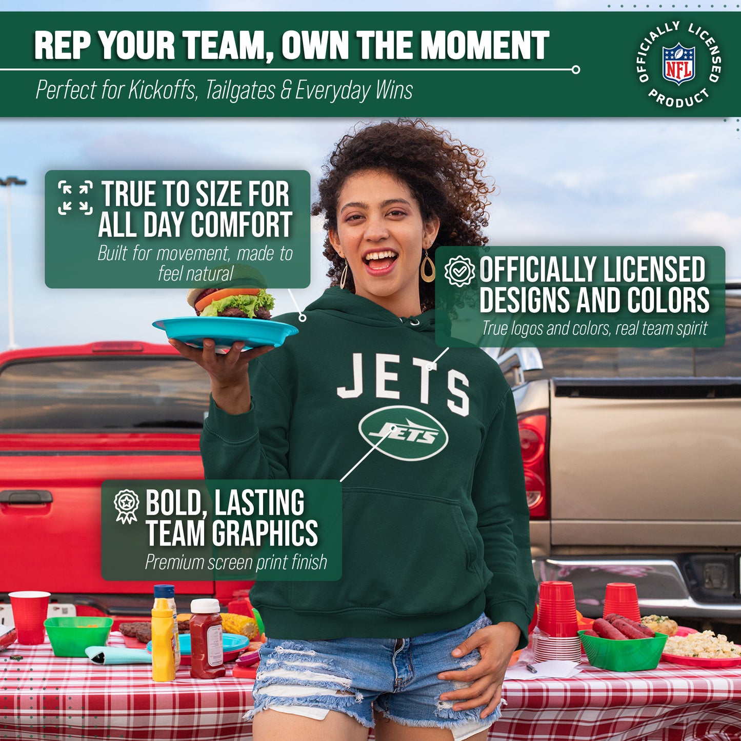 New York Jets NFL Home Team Hoodie - Forest Green