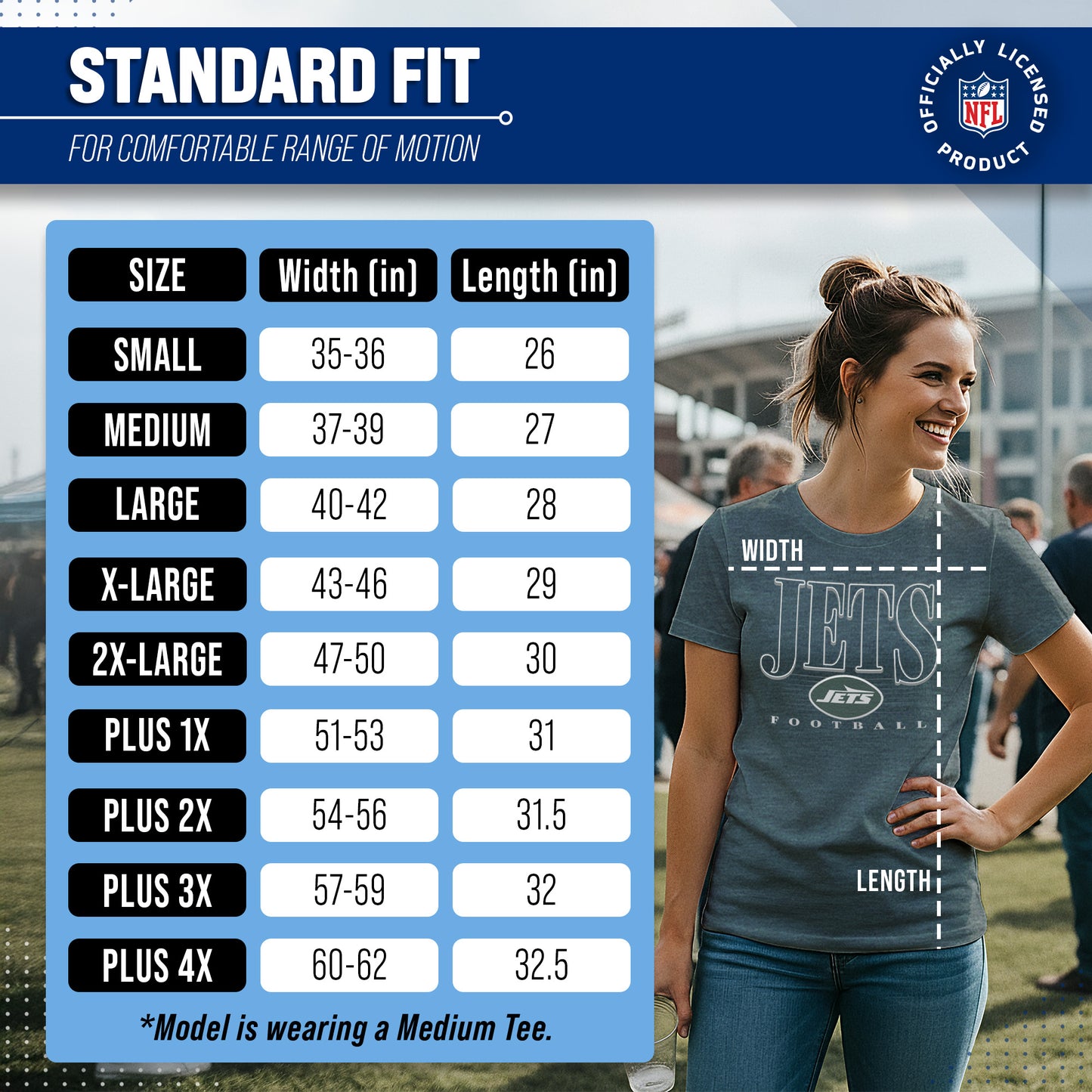 New York Jets NFL Womens Overtime Blueprint Tag-Less T-Shirt - Green