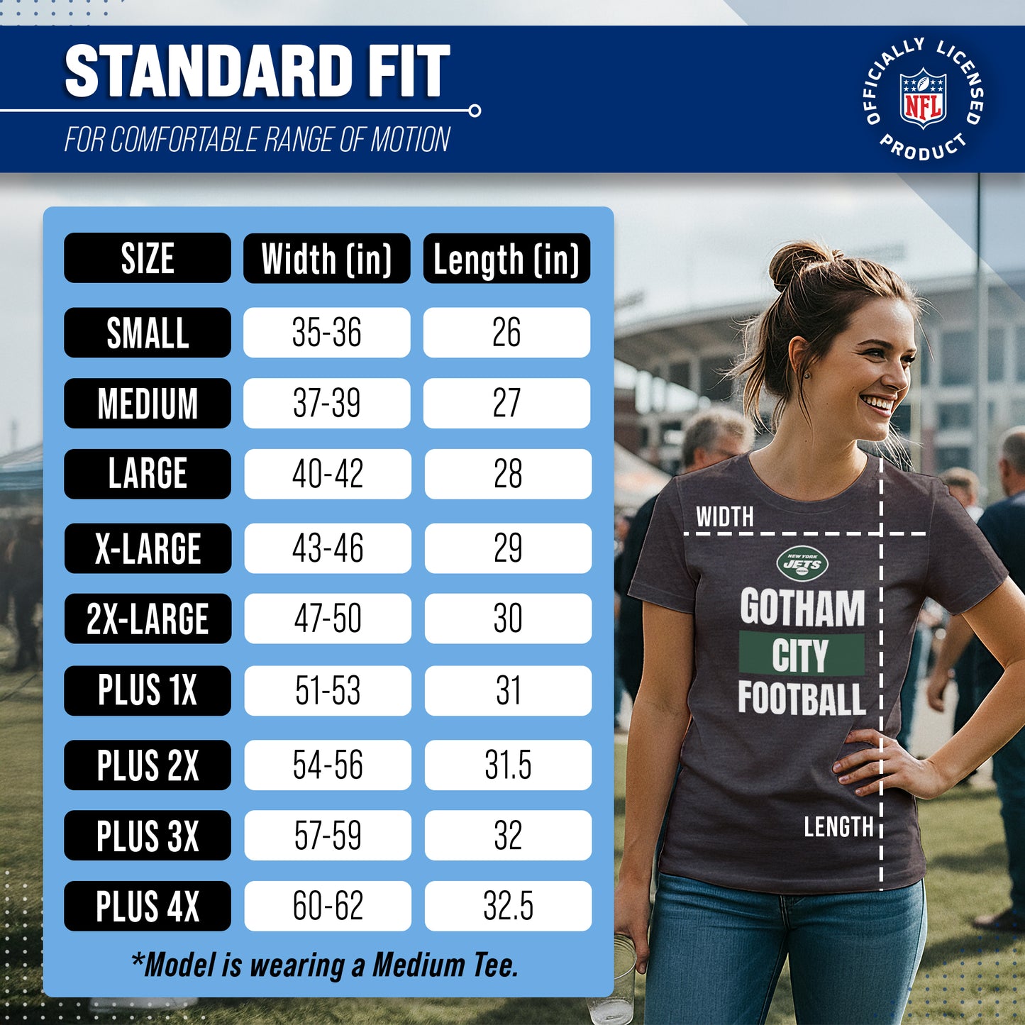 New York Jets NFL Womens Team Slogan Short Sleeve Tshirt - Charcoal