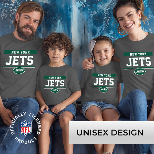 New York Jets NFL Youth Short Sleeve Charcoal T Shirt - Charcoal
