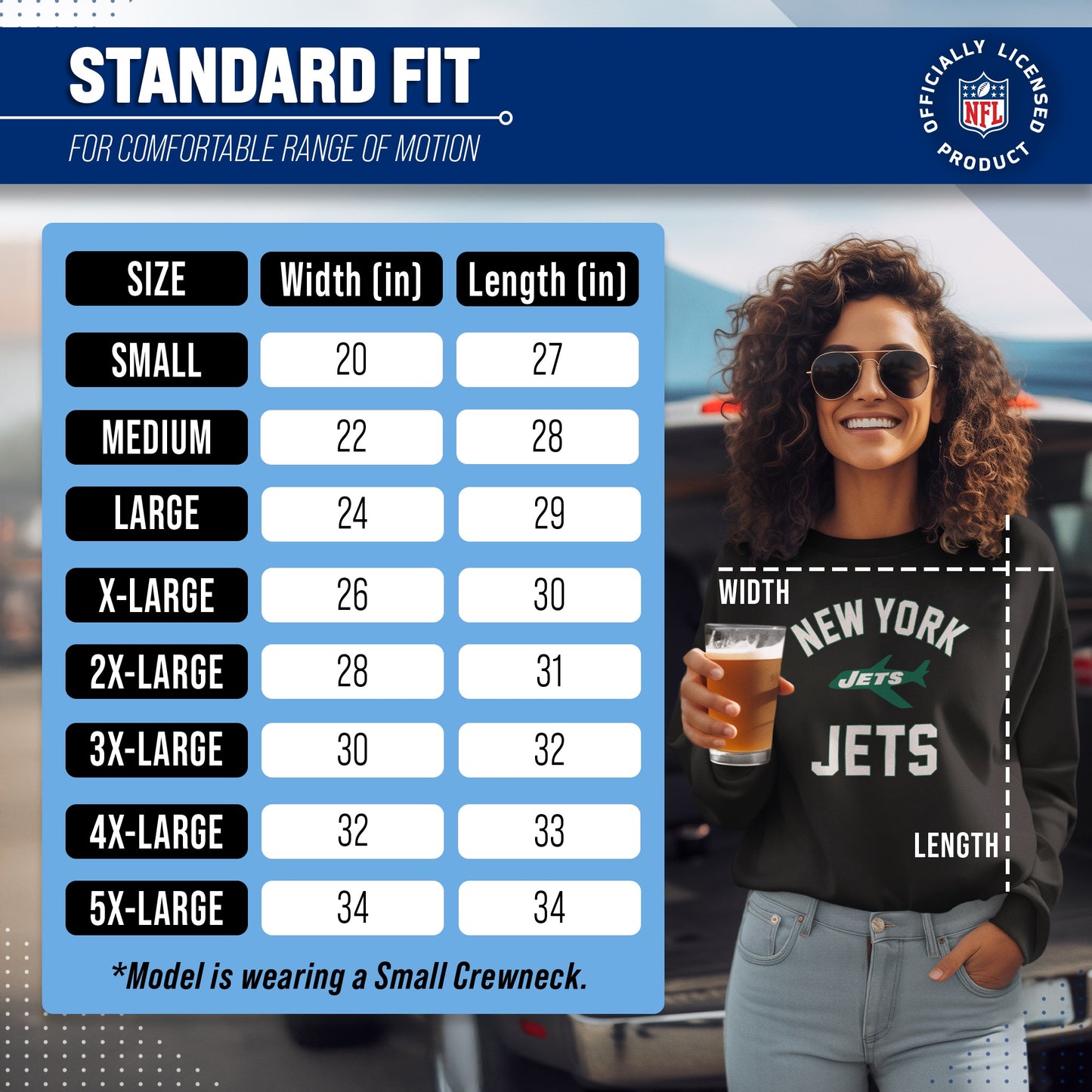 New York Jets NFL Adult Unisex Retro Gameday Ultra Soft Fleece Crewneck Sweatshirt - Black