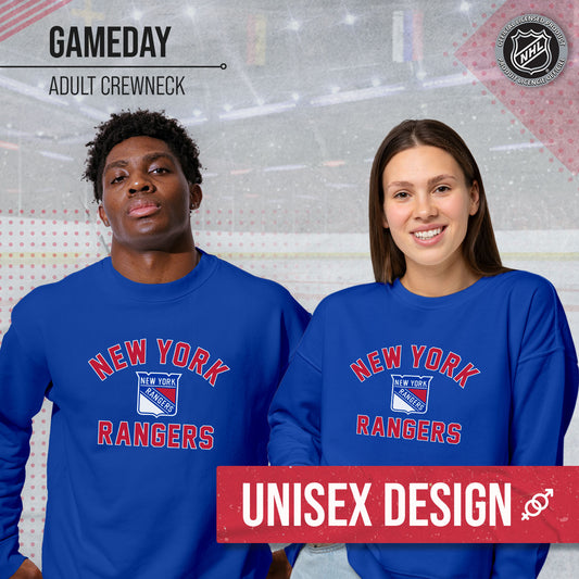 New York Rangers Adult NHL Gameday Crewneck Sweatshirt - Royal