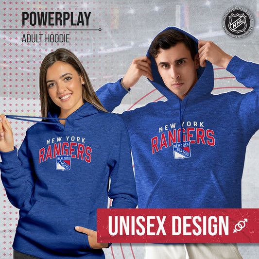 New York Rangers NHL Adult Unisex Powerplay Hooded Sweatshirt - Royal