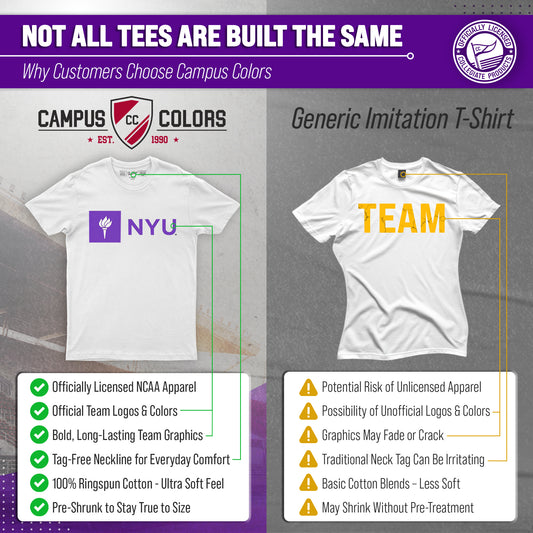 NYU Violets NCAA Adult Gameday Cotton T-Shirt - White