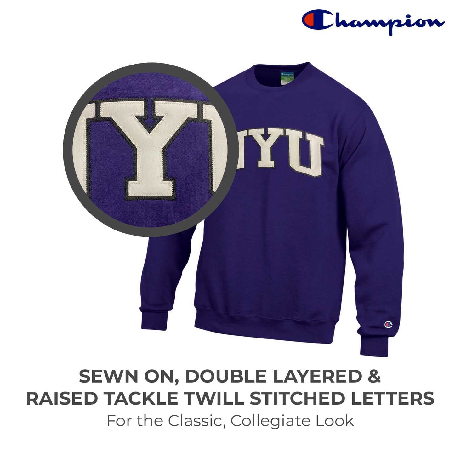 NYU Violets Adult Tackle Twill Crewneck - Purple