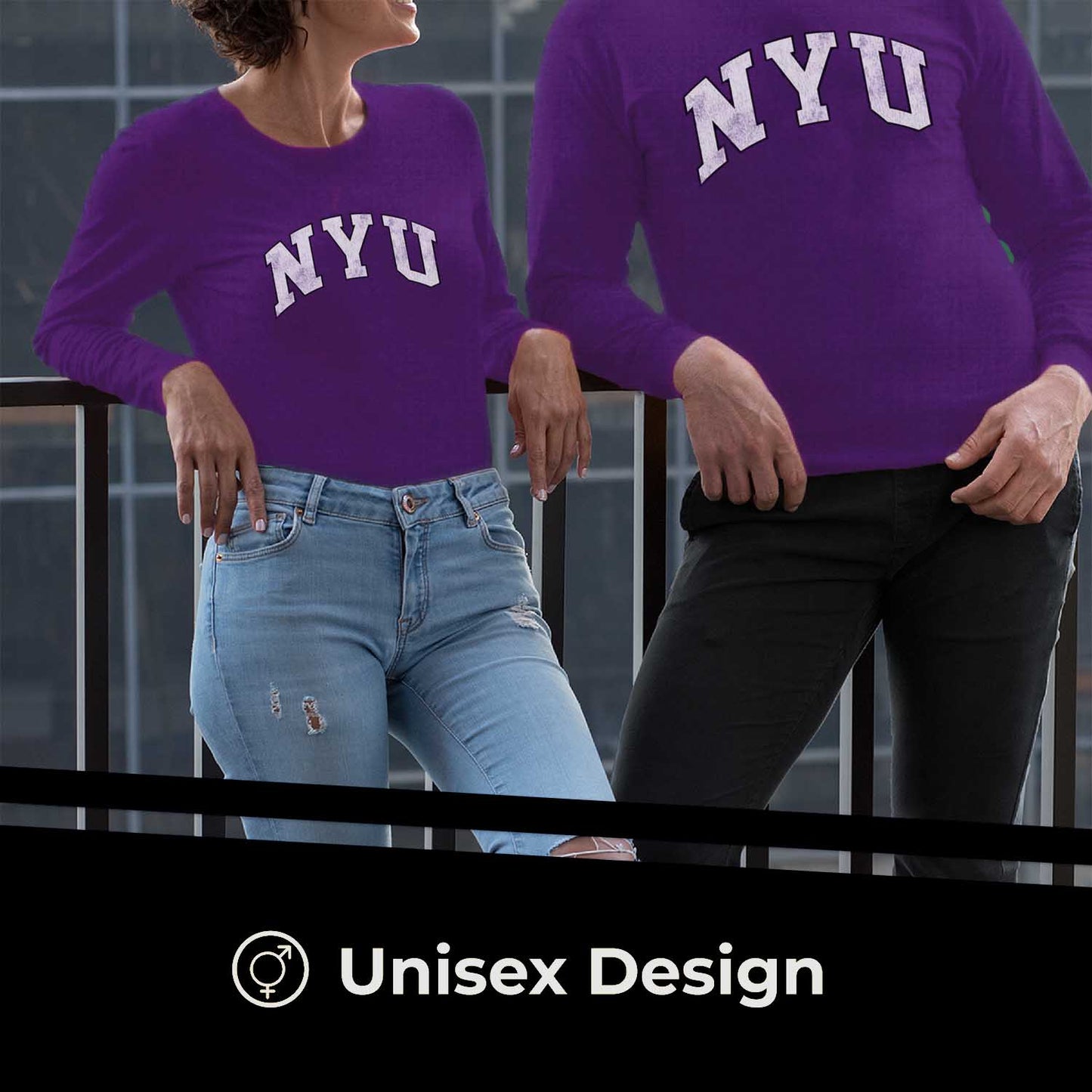 NYU Violets NCAA MVP Adult Long-Sleeve Shirt - Purple