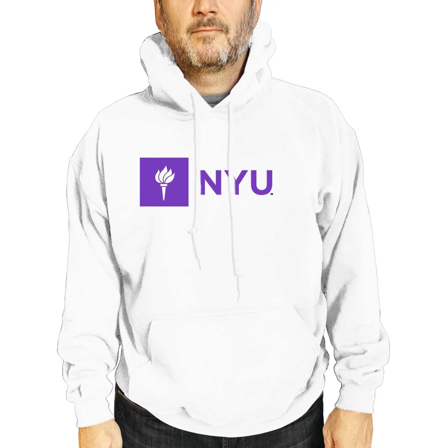 NYU Violets Adult Arch & Logo Soft Style Gameday Hooded Sweatshirt - White