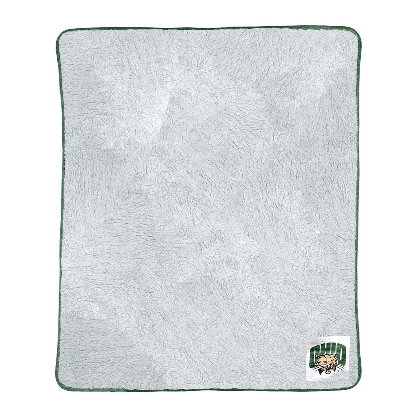 Ohio Bobcats NCAA Silk Sherpa College Throw Blanket - Green