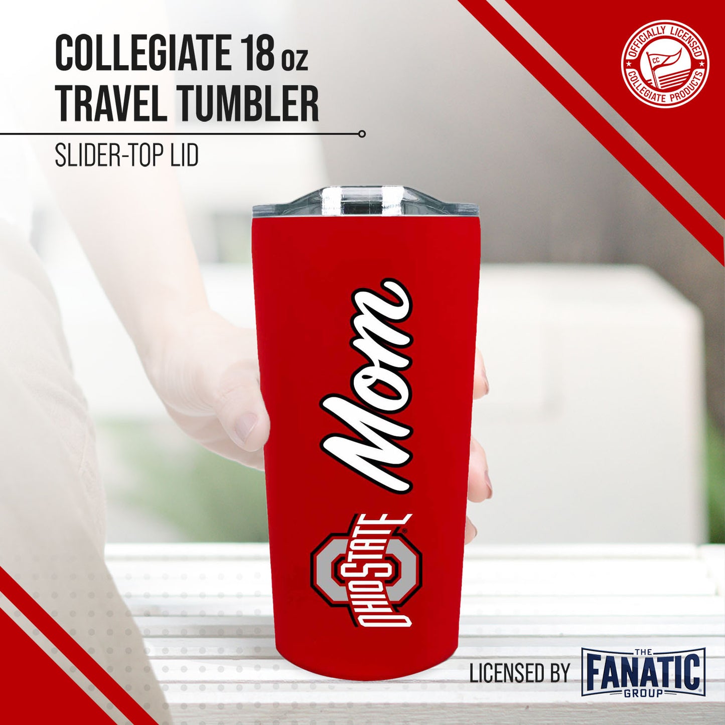 Ohio State Buckeyes NCAA Stainless Steel Travel Tumbler for Mom - Red