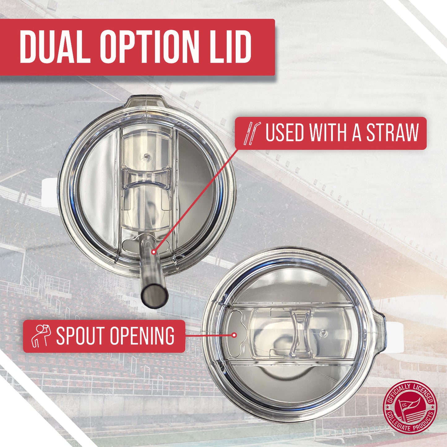 Ohio State Buckeyes NCAA Stainless Steel 20oz Roadie With Handle & Dual Option Lid With Straw - White