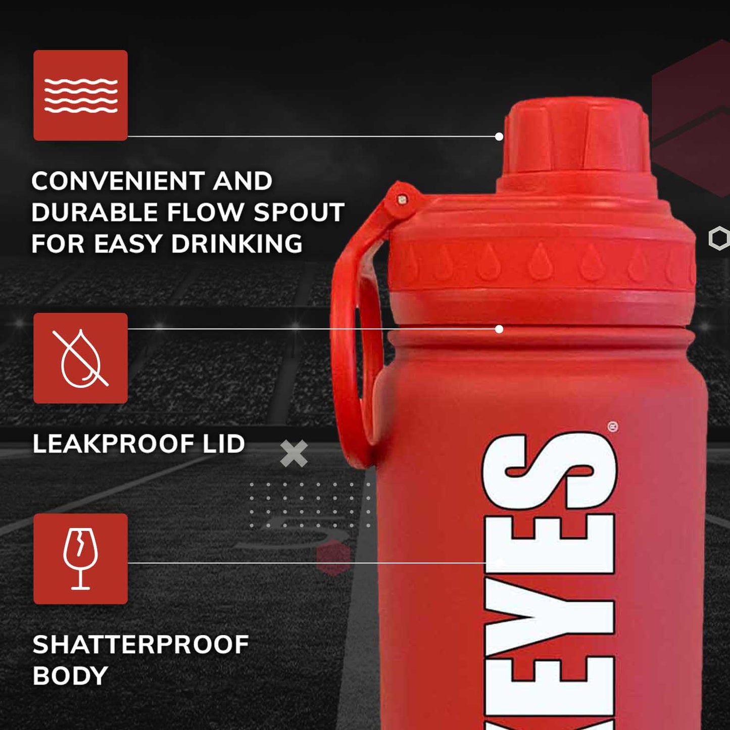 Ohio State Buckeyes NCAA Stainless Steel Water Bottle - Red