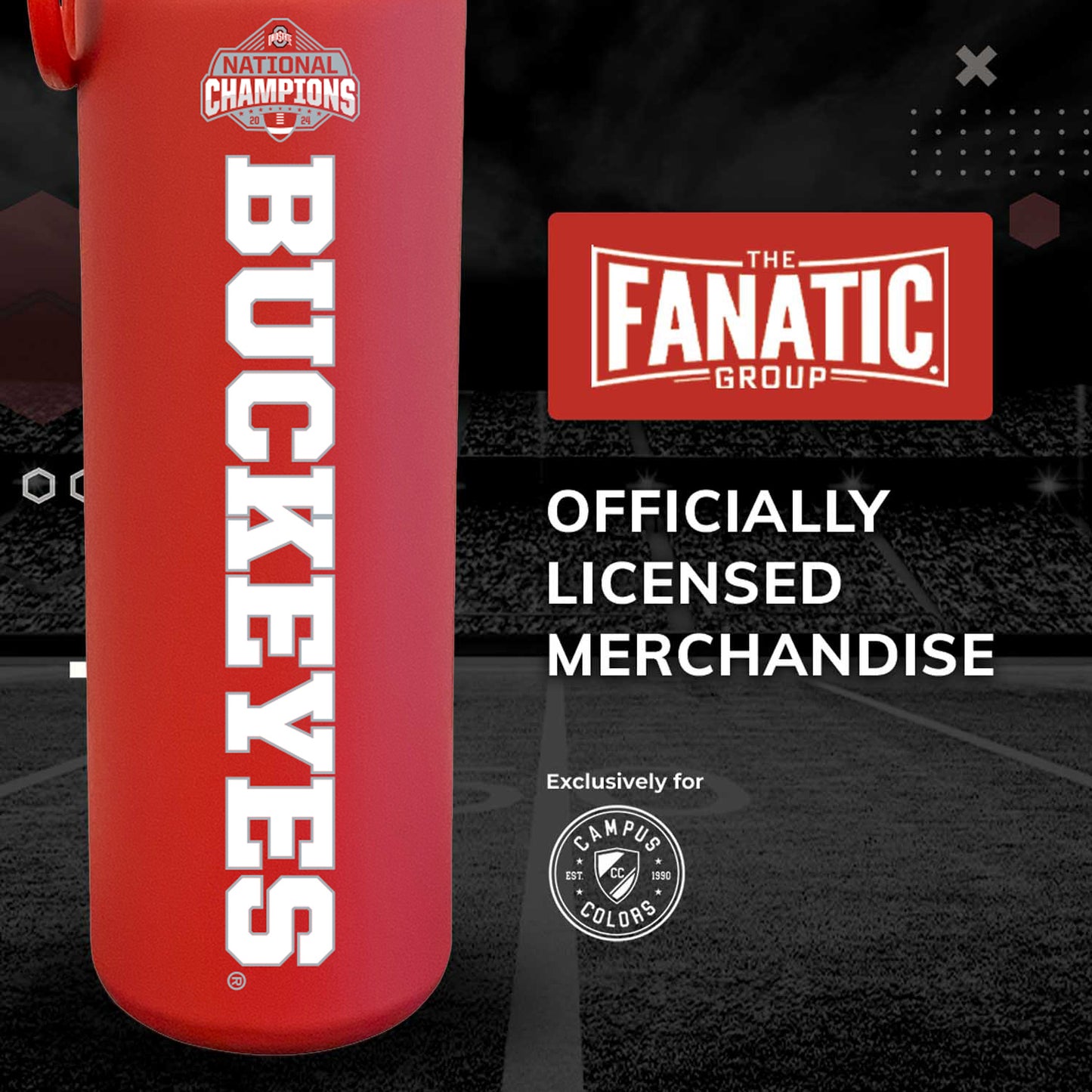 Ohio State Buckeyes NCAA College Football Nationship Championship 24 oz Water Bottle - Red