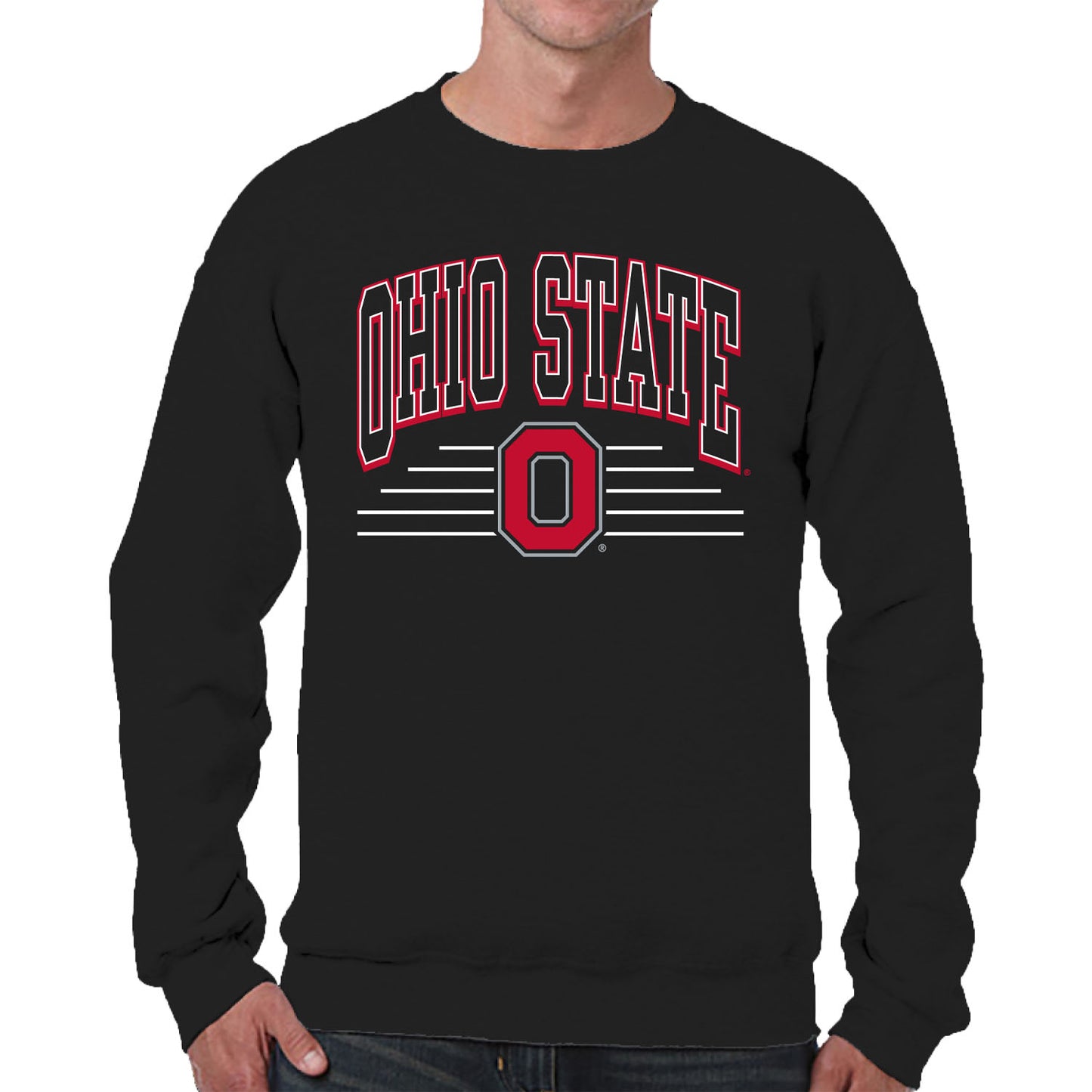 Ohio State Buckeyes NCAA Adult Unisex Overtime Classics Crewneck Fleece Sweatshirt - Black