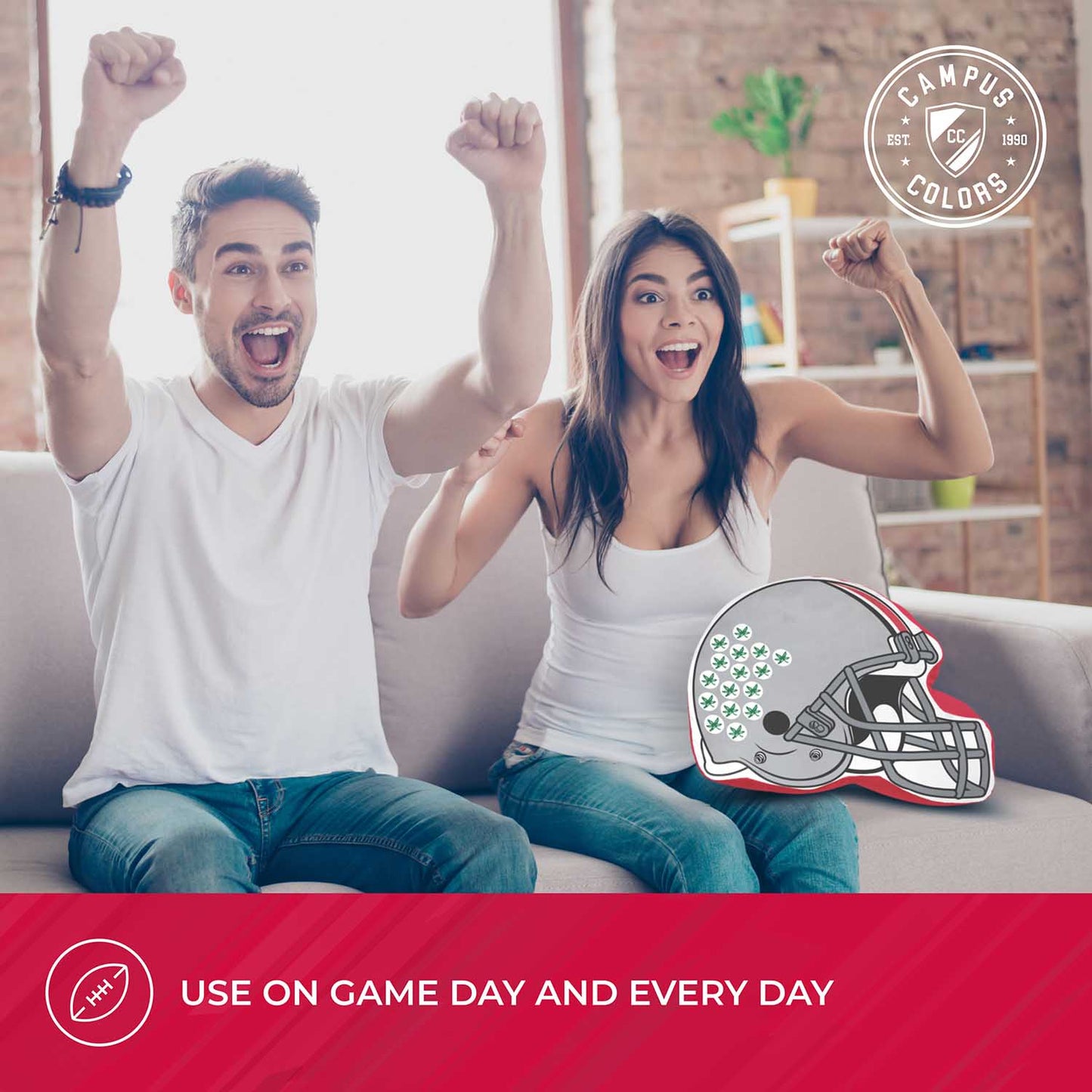Ohio State Buckeyes NCAA Helmet Super Soft Football Pillow - Gray