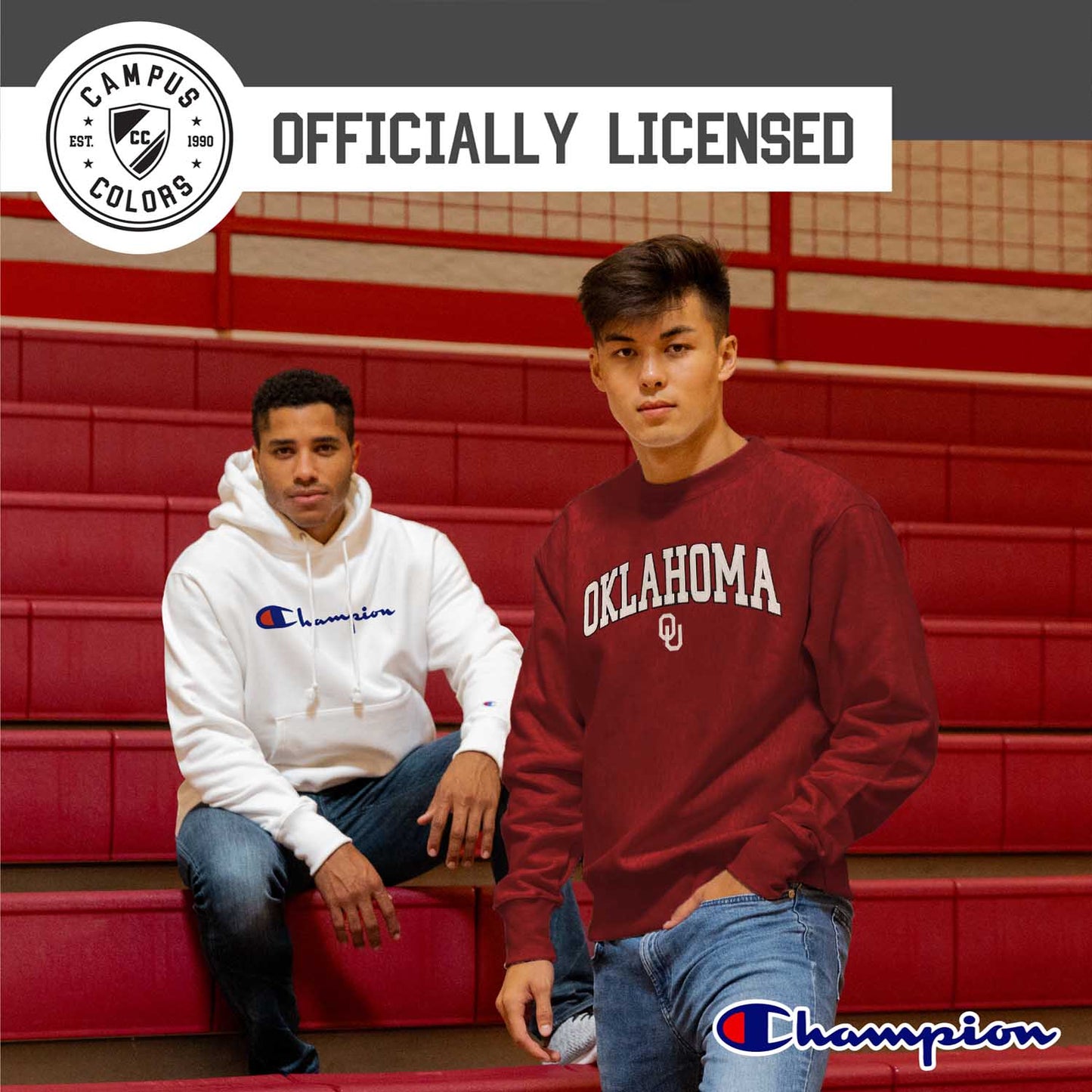 Oklahoma Sooners Adult Tackle Twill Crewneck - Cardinal