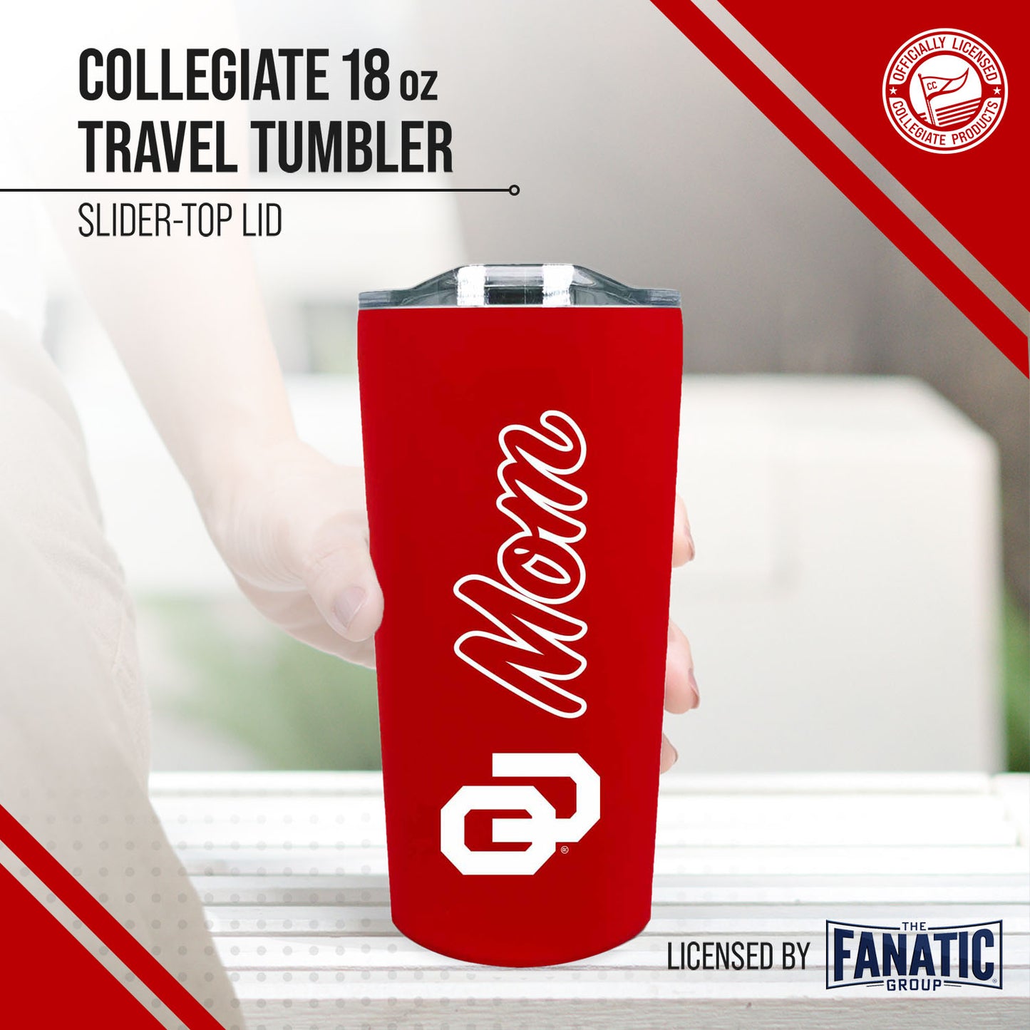 Oklahoma Sooners NCAA Stainless Steel Travel Tumbler for Mom - Crimson