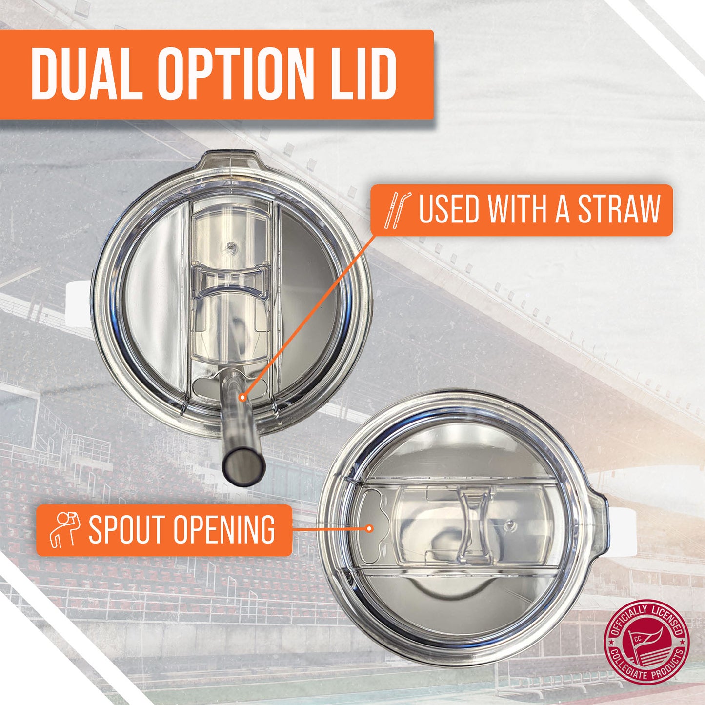 Oklahoma State Cowboys NCAA Stainless Steel 20oz Roadie With Handle & Dual Option Lid With Straw - White