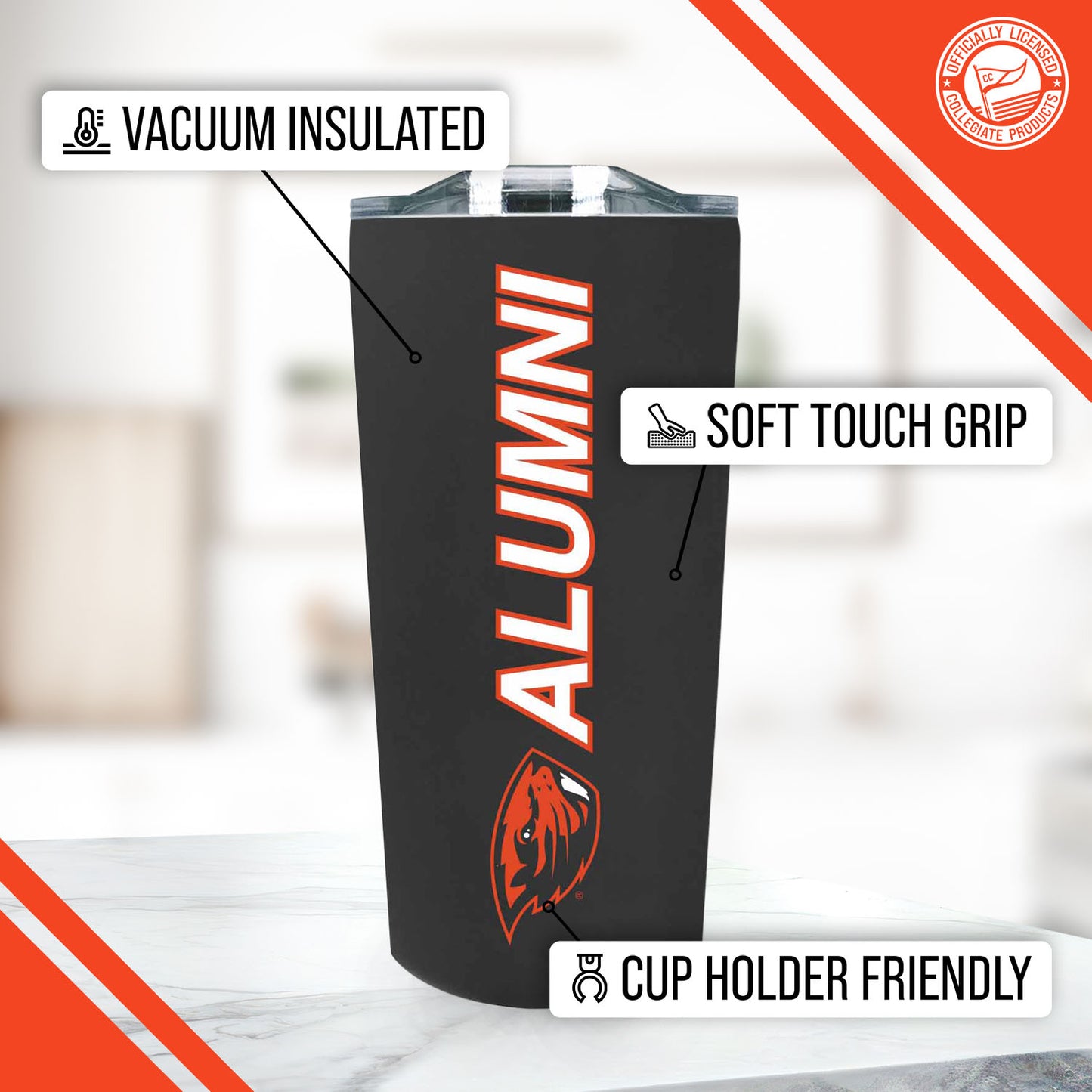 Oregon State Beavers Collegiate Stainless Steel Travel Tumbler for Alumni - Black