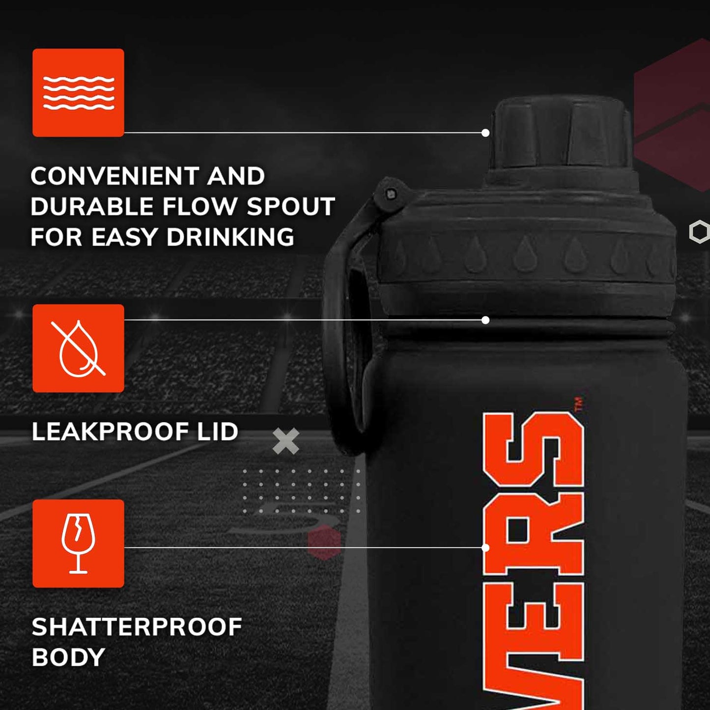 Oregon State Beavers NCAA Stainless Steel Water Bottle - Black
