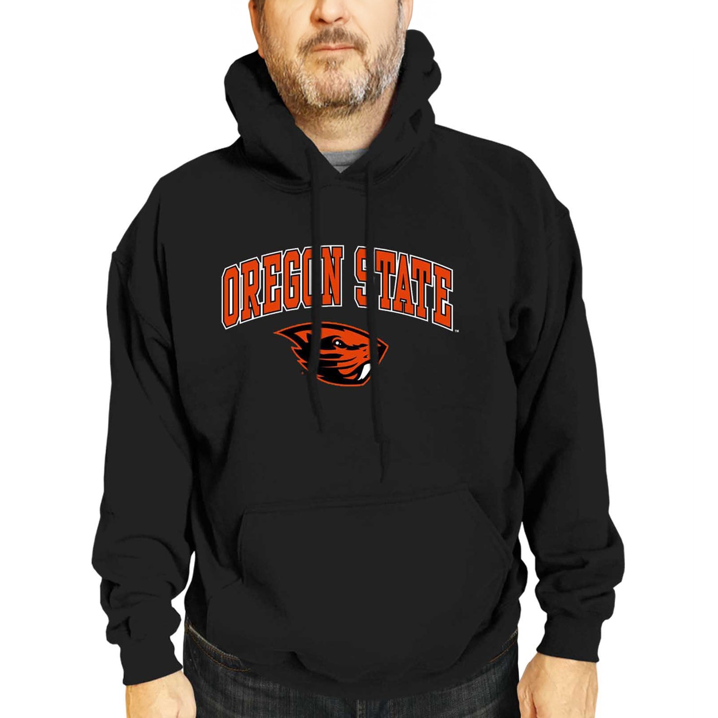 Oregon State Beavers Adult Arch & Logo Soft Style Gameday Hooded Sweatshirt - Black