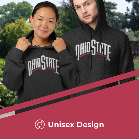 Ohio State Buckeyes NCAA Adult Cotton Blend Charcoal Hooded Sweatshirt - Charcoal