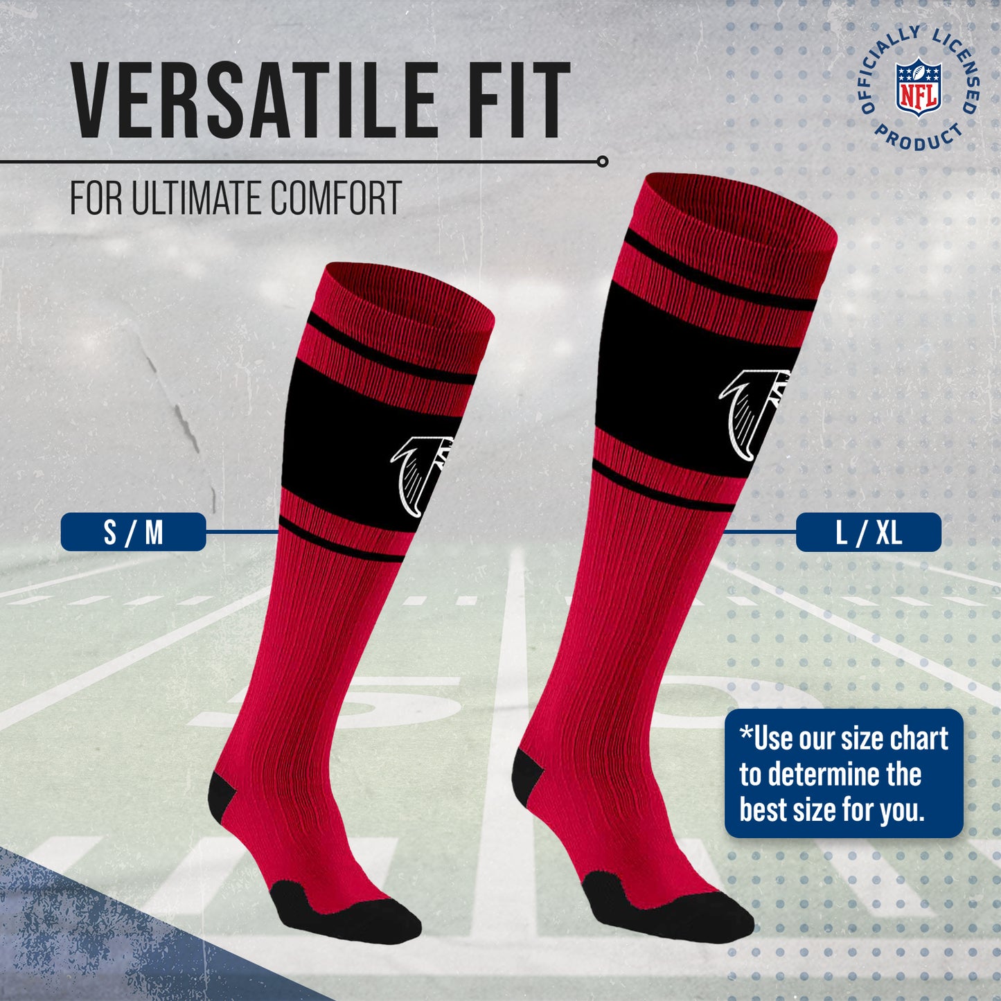 Atlanta Falcons NFL Adult Knee High-Performance Socks - Red