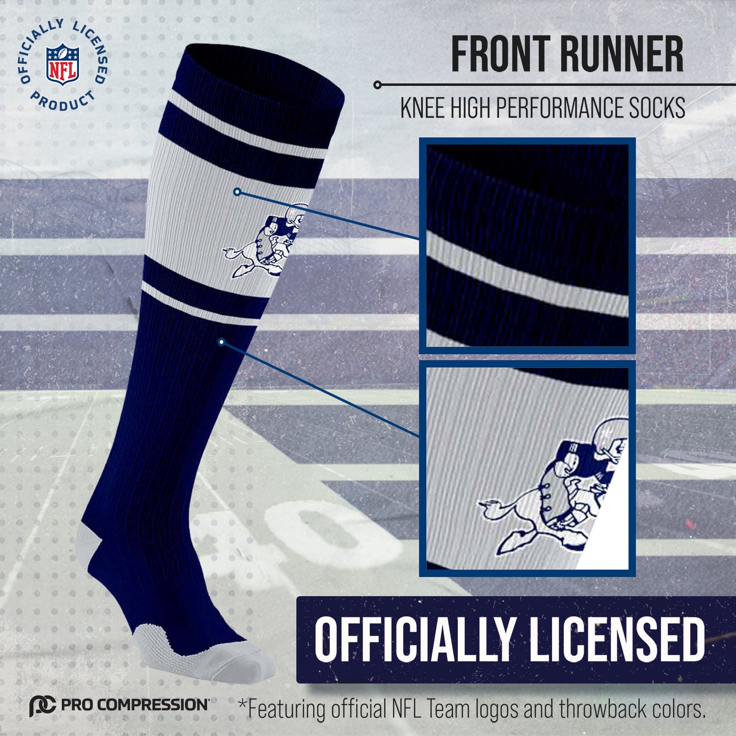 Dallas Cowboys NFL Adult Knee High-Performance Socks - Navy