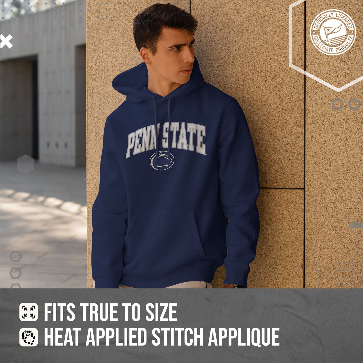 Penn State Nittany Lions NCAA Adult Tackle Twill Hooded Sweatshirt - Navy