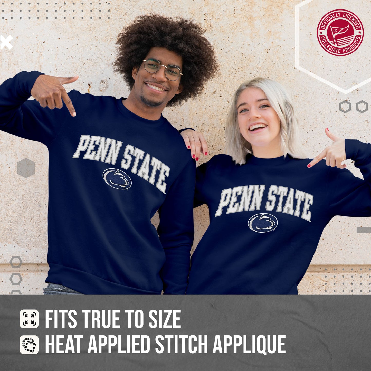 Penn State Nittany Lions NCAA Adult Tackle Twill Crewneck Sweatshirt - Navy